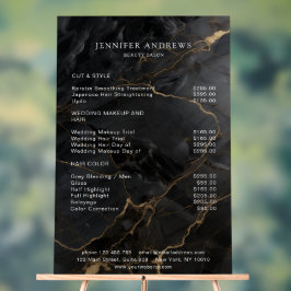 Marmor, Schwarz-Gold, Salon Acrylschild