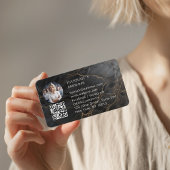 Marmor, Schwarz-Gold, Salon, Foto, QR Code Loyalit Visitenkarte