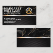 Marmor | Schwarze Tile | Real Anwesen Logo Visitenkarte (Vorne/Hinten)