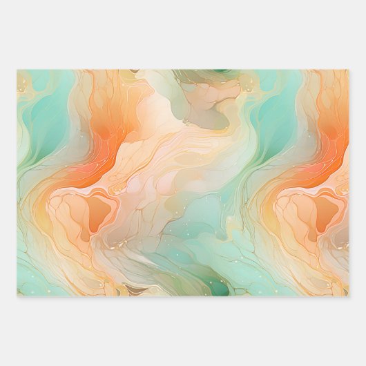 Marmor Seamless Terracotta und Jade Geschenkpapier Set (Vorderseite)