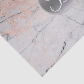 Marmor Silber & Roségold Monogramm Buchstabe Initi Seidenpapier (Ausschnitt)