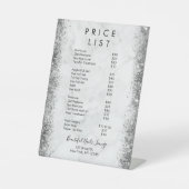 Marmor & Silberner Glitzer Nagelpreis für Salon Sockelschild (Vorderseite)