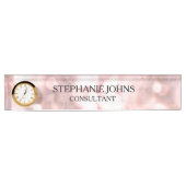 Marmor Sparkling Rose Gold Bokeh Mustername 2020 Namensplakette (Vorderseite)