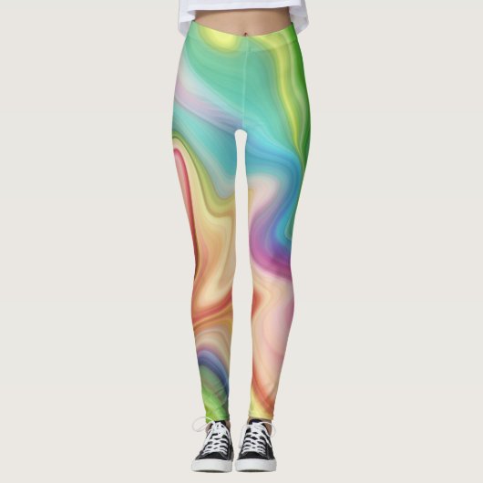 Marmor-Stil-Fluss Leggings (Vorderseite)