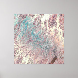 Marmor Stone Abstraktes Aquamarines Aqua Rose Leinwanddruck