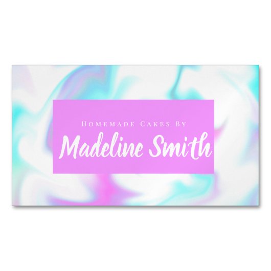 Marmor Swirl Abstrakte hausgemachte Kuchenbäckerei Magnetische Visitenkarte (Vorderseite)