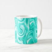 Marmor Swirl Textur - Ocean Blue Tones Kaffeetasse (VorderseiteRechts)