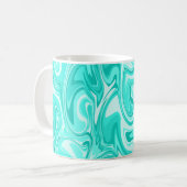 Marmor Swirl Textur - Ocean Blue Tones Kaffeetasse (Vorderseite Links)