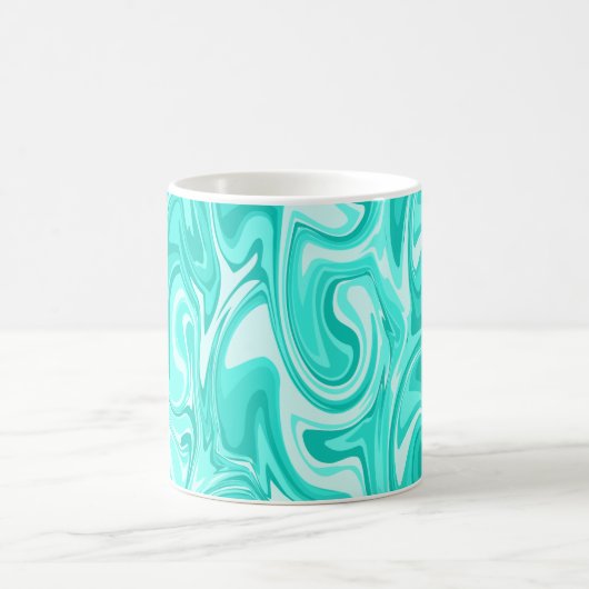 Marmor Swirl Textur - Ocean Blue Tones Kaffeetasse (Mittel)