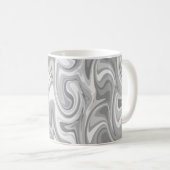 Marmor Swirl Textur - Silbertöne Kaffeetasse (VorderseiteRechts)