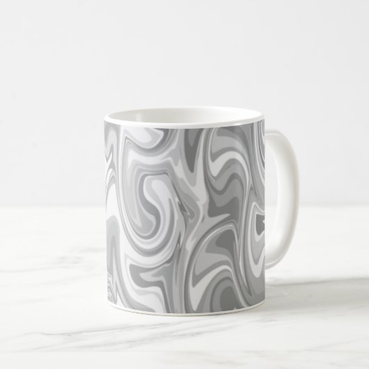 Marmor Swirl Textur - Silbertöne Kaffeetasse (VorderseiteRechts)
