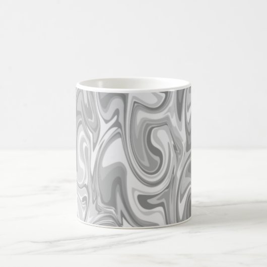 Marmor Swirl Textur - Silbertöne Kaffeetasse (Mittel)