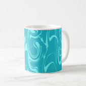Marmor Swirt Textur - Dunkle und helle blaue Töne Kaffeetasse (VorderseiteRechts)