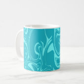 Marmor Swirt Textur - Dunkle und helle blaue Töne Kaffeetasse (Vorderseite Links)