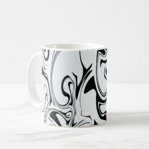 Marmor Swirt Textur - Schwarz und Weiß Kaffeetasse