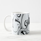 Marmor Swirt Textur - Schwarz und Weiß Kaffeetasse (Links)