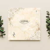 Marmor Texture Floral Lace Islamische Hochzeit Einladung