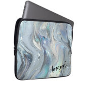 Marmor-Träume in Blau Laptopschutzhülle (Vorne Rechts)