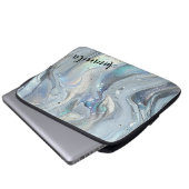 Marmor-Träume in Blau Laptopschutzhülle (Vorne Knopf)