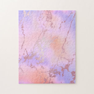 Marmor-Trendy-Pastellfarben modern metallisch Silb Puzzle