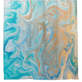 Marmor türkis Gold Silber, schön, elegant,Ma Duschvorhang (Vorderseite)