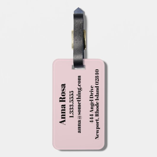 *~* Marmor u. Spitze + Schwarzer Diamant-Monogramm Gepäckanhänger (Rückseite vertikal)