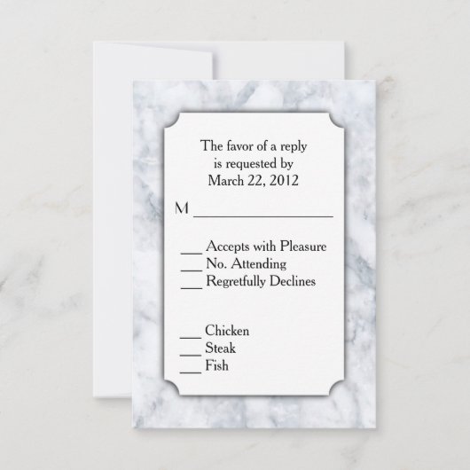 Marmor-UAWG mit Menüauswahl RSVP Karte (Vorderseite)