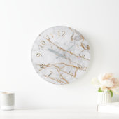 Marmor und altes Gold Große Wanduhr (Zuhause)