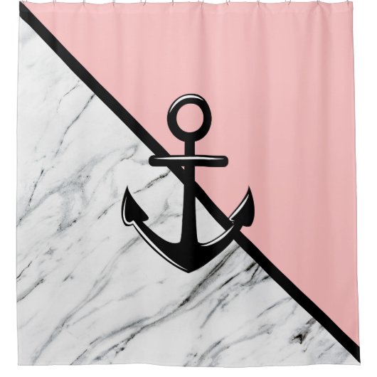 Marmor und Anker Duschvorhang (Vorderseite)