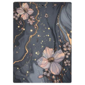 Marmor und Blume Klemmbrett (Rückseite)