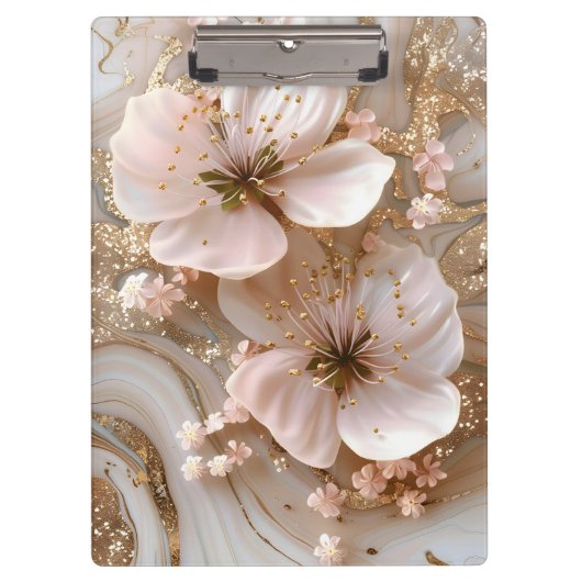 Marmor und Blume Klemmbrett (Vorderseite)