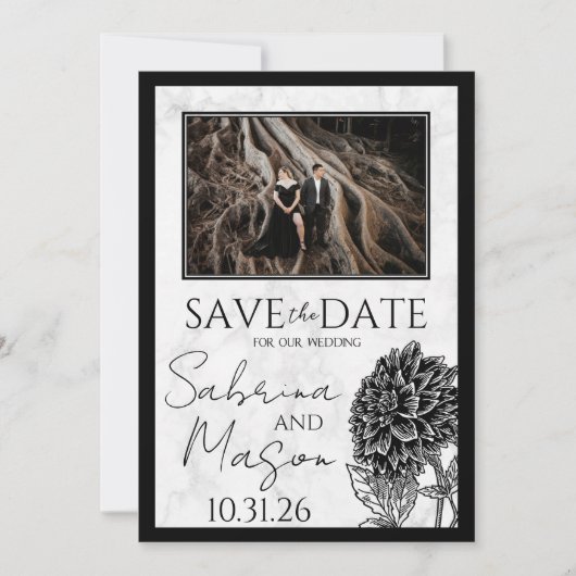 Marmor und Blume Save The Date (Vorderseite)