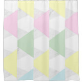 Marmor und bunte Dreiecke Duschvorhang (Vorderseite)