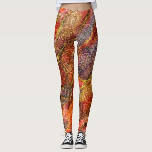 Marmor- und Designtexturen Leggings (Vorderseite)