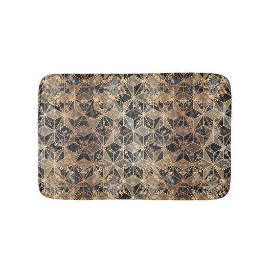 Marmor und geometrisches Muster Badematte (Vorderseite)