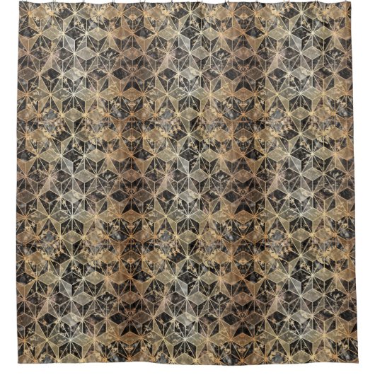 Marmor und geometrisches Muster Duschvorhang (Vorderseite)