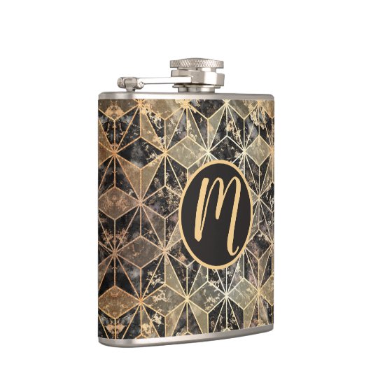 Marmor und geometrisches Muster Flachmann (Rechts)