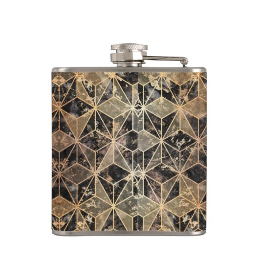 Marmor und geometrisches Muster Flachmann (Rückseite)