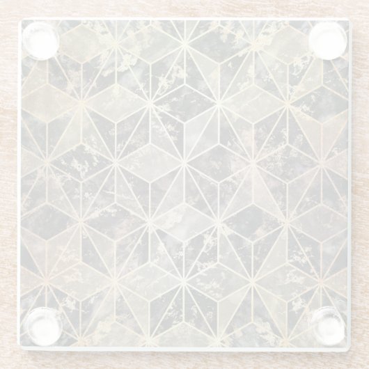 Marmor und geometrisches Muster Glasuntersetzer (Rückseite)