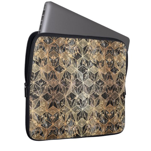 Marmor und geometrisches Muster Laptopschutzhülle (Vorne Rechts)