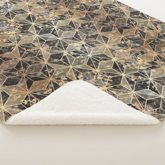 Marmor und geometrisches Muster Sherpadecke (3/4)