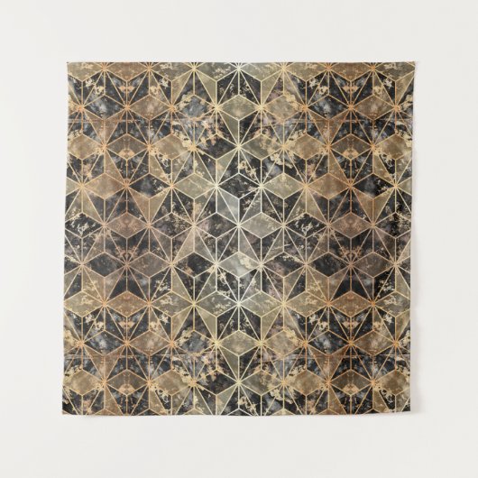 Marmor und geometrisches Muster Wandteppich (Vorderseite)