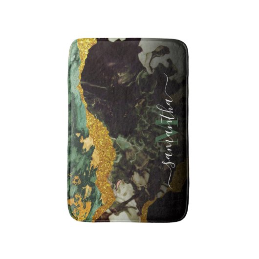 Marmor und Glitzer Abstrakte Textur Badematte (Vorderseite Vertikal)