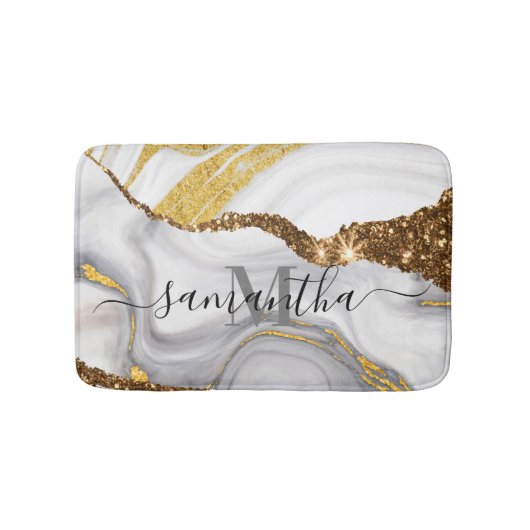 Marmor und Glitzer Badematte (Vorderseite)