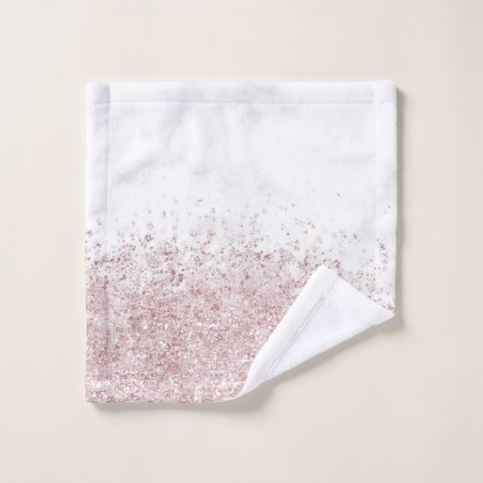 Marmor und Glitzer Badhandtuch Set (Waschlappen)