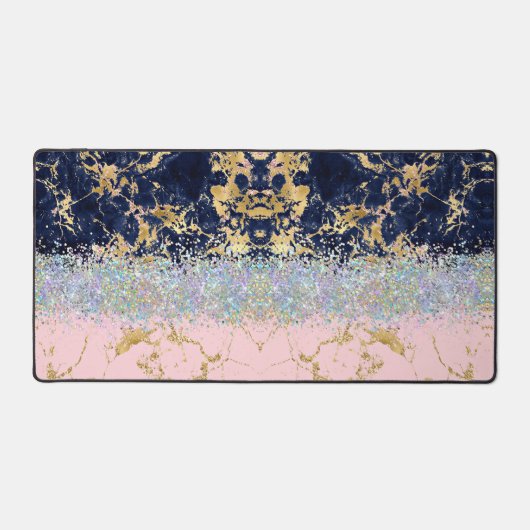 Marmor- und Glitzer-Farbverlaufsmischung Schreibtischunterlage (Vorderseite)