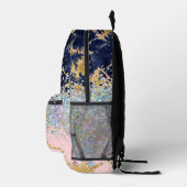 Marmor und Glitzer-Girl-Monogramm Bedruckter Rucksack (Rechts)