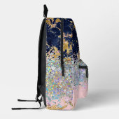 Marmor und Glitzer-Girl-Monogramm Bedruckter Rucksack (Links)