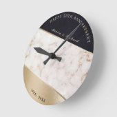 Marmor und Glitzer Runde Wanduhr (Winkel)