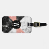 Marmor und Glitzer schauen mit Monogramm Gepäckanhänger (Vorderseite horizontal)